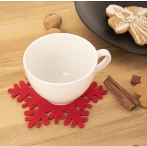 Podtácek polyester VLOČKA pr. 13,5cm červená 6 ks