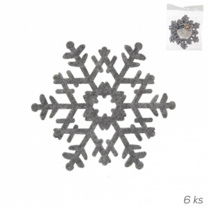 Podtácek polyester VLOČKA pr. 13,5 cm šedá 6 ks