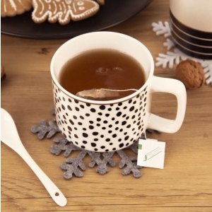 Podtácek polyester VLOČKA pr. 13,5 cm šedá 6 ks