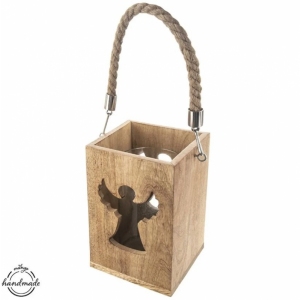 Svícen dřevo MANGO Anděl