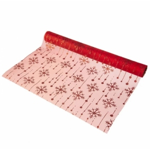 Ubrus-běhoun polyamid VLOČKA 200x36,5 cm mix červ.