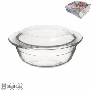 Pekáč borosil. sklo kulatý pr. 20 cm, 23,5x10 cm víko