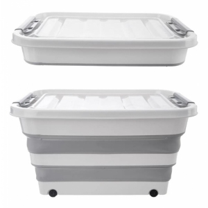 Box silikon/UH KEMP skládací, kolečka+víko 30 l