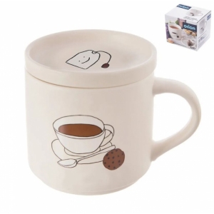 Hrnek porc.+víčko čaj 0,45 l