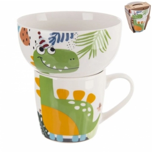 Hrnek+miska porc. dino 0,35 l set