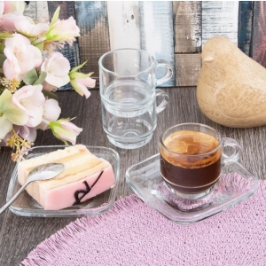 Hrnek sklo+podšálek Cozy 0,091 l, 6 ks stohovatelný (UK 129674)