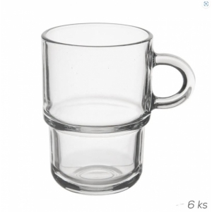 Hrnek sklo+podšálek Cozy 0,27 l,6ks stohovatelný (UK 129675)