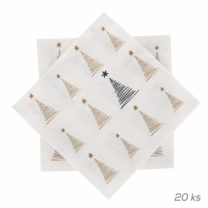Ubrousek papír STROMEK 20 ks 33x33 cm zlatá