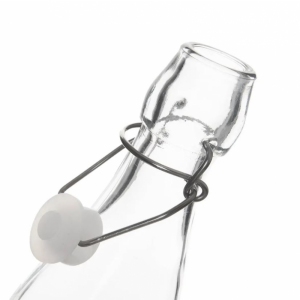 Láhev sklo/kov klip uzávěr VLOČKA 0,29 l červená