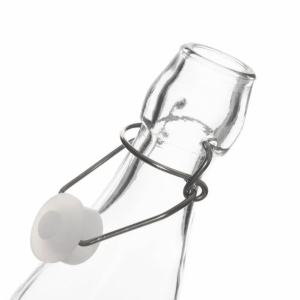 Láhev sklo/kov klip uzávěr VLOČKA 0,52 l červená