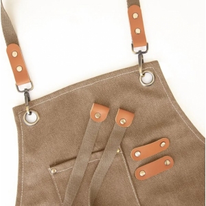 Zástěra PES/bavlna kuch. Canvas gril hnědá