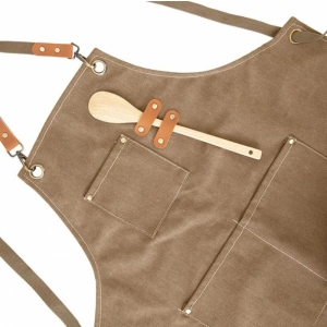 Zástěra PES/bavlna kuch. Canvas gril hnědá