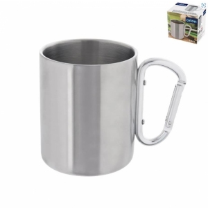 Hrnek nerez dvoustěnný+karabina 0,35 l