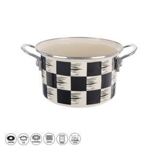 Hrnec smalt ŠACHOVNICE Lem 2 l