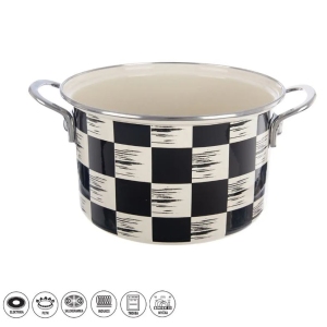 Hrnec smalt ŠACHOVNICE Lem 4 l