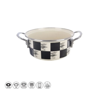 Kastrol smalt ŠACHOVNICE Lem 1,6 l
