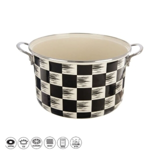 Hrnec smalt ŠACHOVNICE Lem 6,5 l