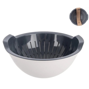 Cedník UH+miska ELA pr. 25 cm šedá