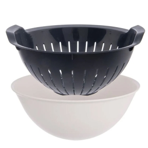 Cedník UH+miska ELA pr. 25 cm šedá