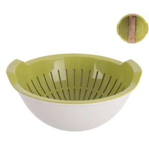 Cedník UH+miska ELA pr. 25 cm zelená