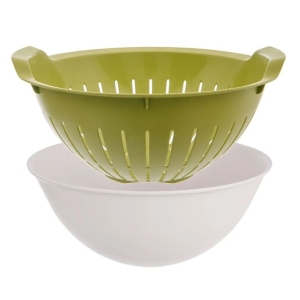 Cedník UH+miska ELA pr. 25 cm zelená