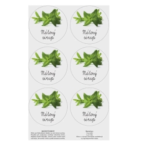 Samolepky na láhve Mátový sirup 18 CZ