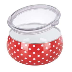 Miska smalt TEČKA Lem+víčko pr. 15,5 cm