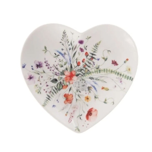 Talíř porcelánový dezertní MÁK srdce 17,5x17 cm