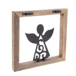 Anděl dřevo/kov MANGO rámeček