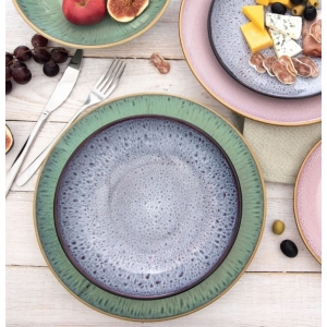 Talíř ker. mělký GLAZE ¤27cm zelená