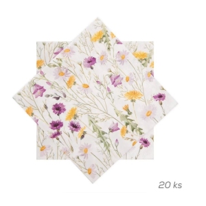 Ubrousek papír jarní květy 20 ks 33x33 cm fialová
