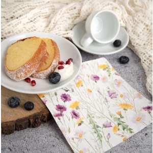 Ubrousek papír jarní květy 20 ks 33x33 cm fialová