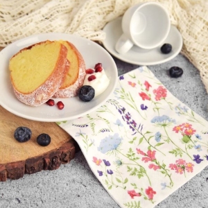 Ubrousek papír květy 20 ks 33x33 cm růžová