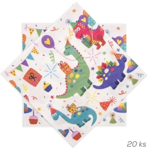 Ubrousek papír dinosauři 20 ks 33x33 cm