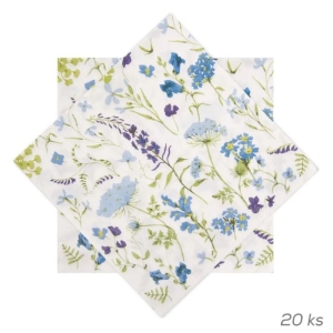 Ubrousek papír květy 20 ks 33x33 cm fialová