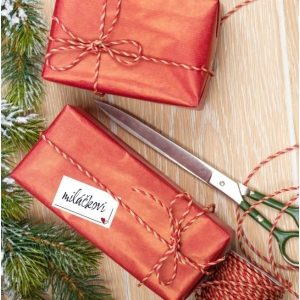 Samolepky na dárky SRDÍČKA obdélník prázdné 28ks