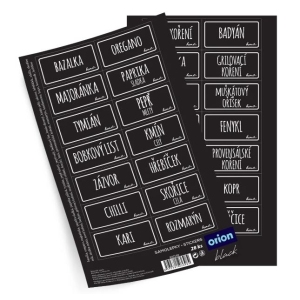 Samolepky na dózy BLACK obdélník 28ks