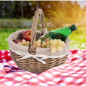 Koš proutí/bavlna+PES piknik velký