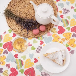 Ubrus-běhoun papír SRDCE 180x40 cm