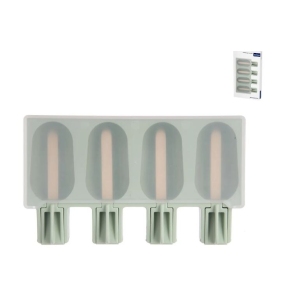 Forma silikon/PP víko na nepeč. nanuky 4+dřev. tyčky zelená