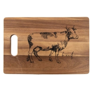 Prkénko akácie krájecí/serv. kráva 36x24 cm