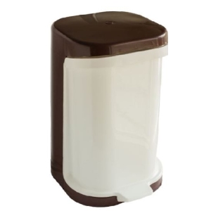 Koš odpadkový nášlapný 25 litrů hnědo/bílý