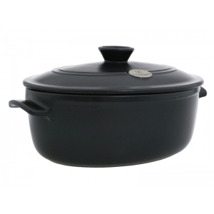 EH FLAME hrnec oválný+poklice 33 cm - černý