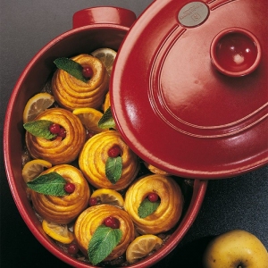 EH FLAME hrnec oválný+poklice 33 cm - černý