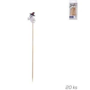 Napichovátka bambus Halloween duch 20 ks