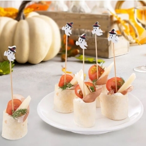 Napichovátka bambus Halloween duch 20 ks