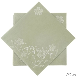 Ubrousek papír GREENISH 20 ks 33x33 cm zelená