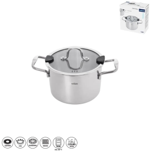 Kastrol nerez VENICE 1,9 l poklice sklo