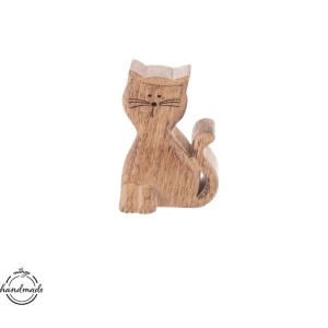 Kočka dřevo MANGO MICKA v. 10 cm