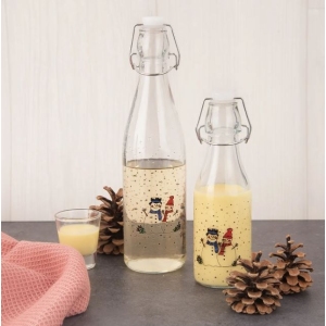 Láhev sklo/kov klip uzávěr SNĚHULÁK 0,52 l